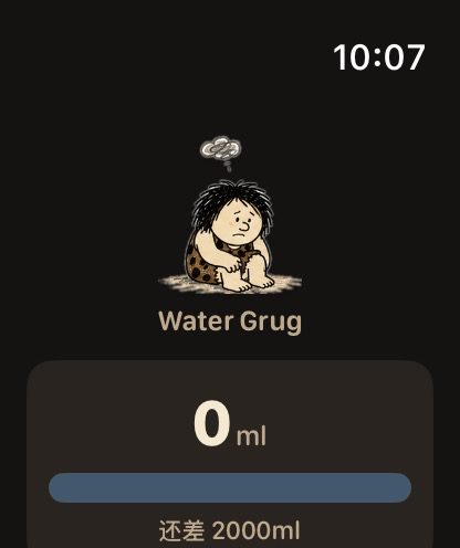 Apple Watch 上的 WaterGrug 空状态